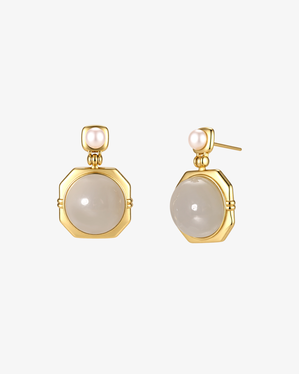 Luna Pearl Jade Drop Earrings