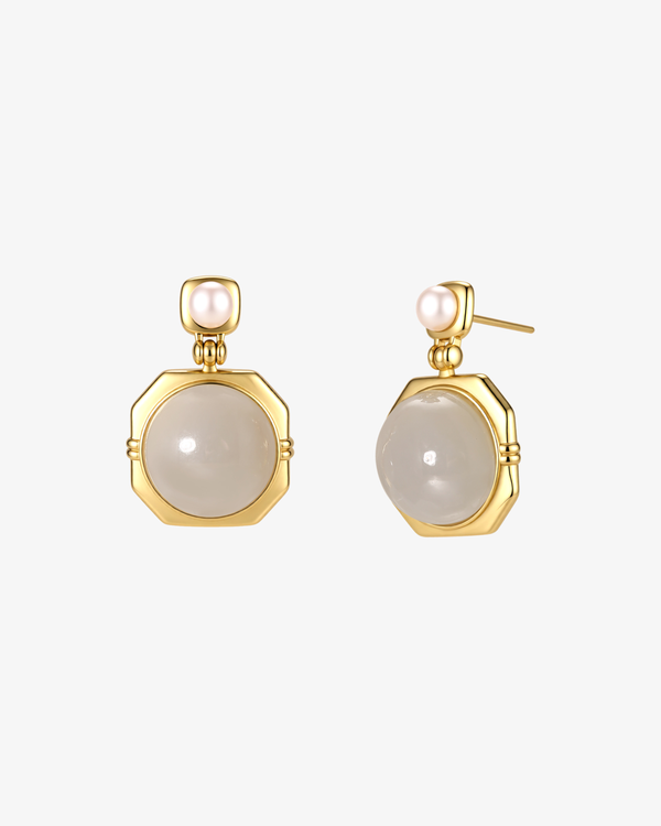 Luna Pearl Jade Drop Earrings