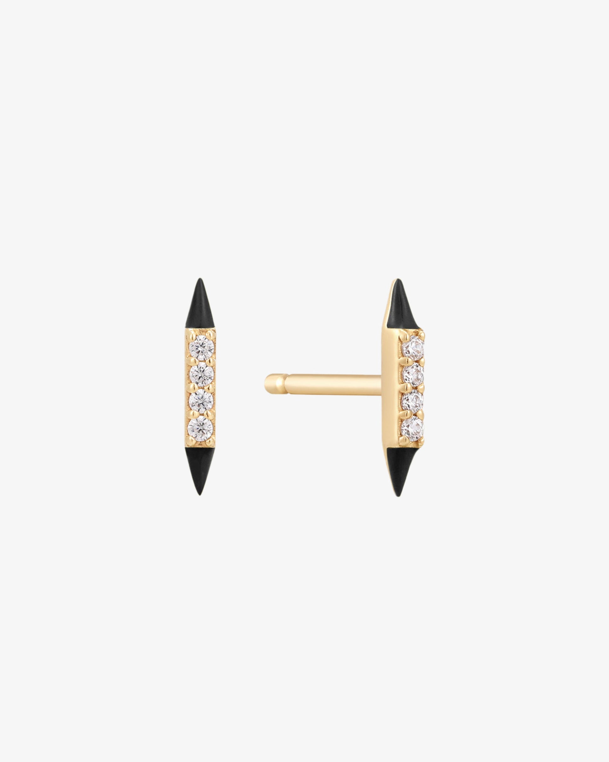 Bullet Diamond Stud Earring