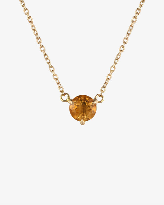 November Birthstone Citrin Solitaire Necklace
