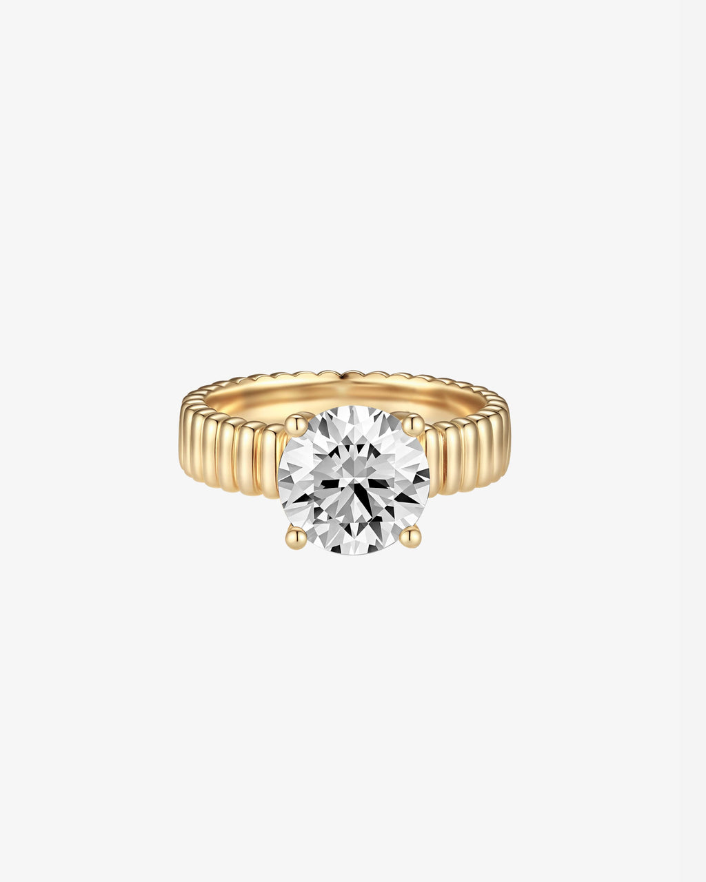 Ribbed Soliatire Diamond Ring