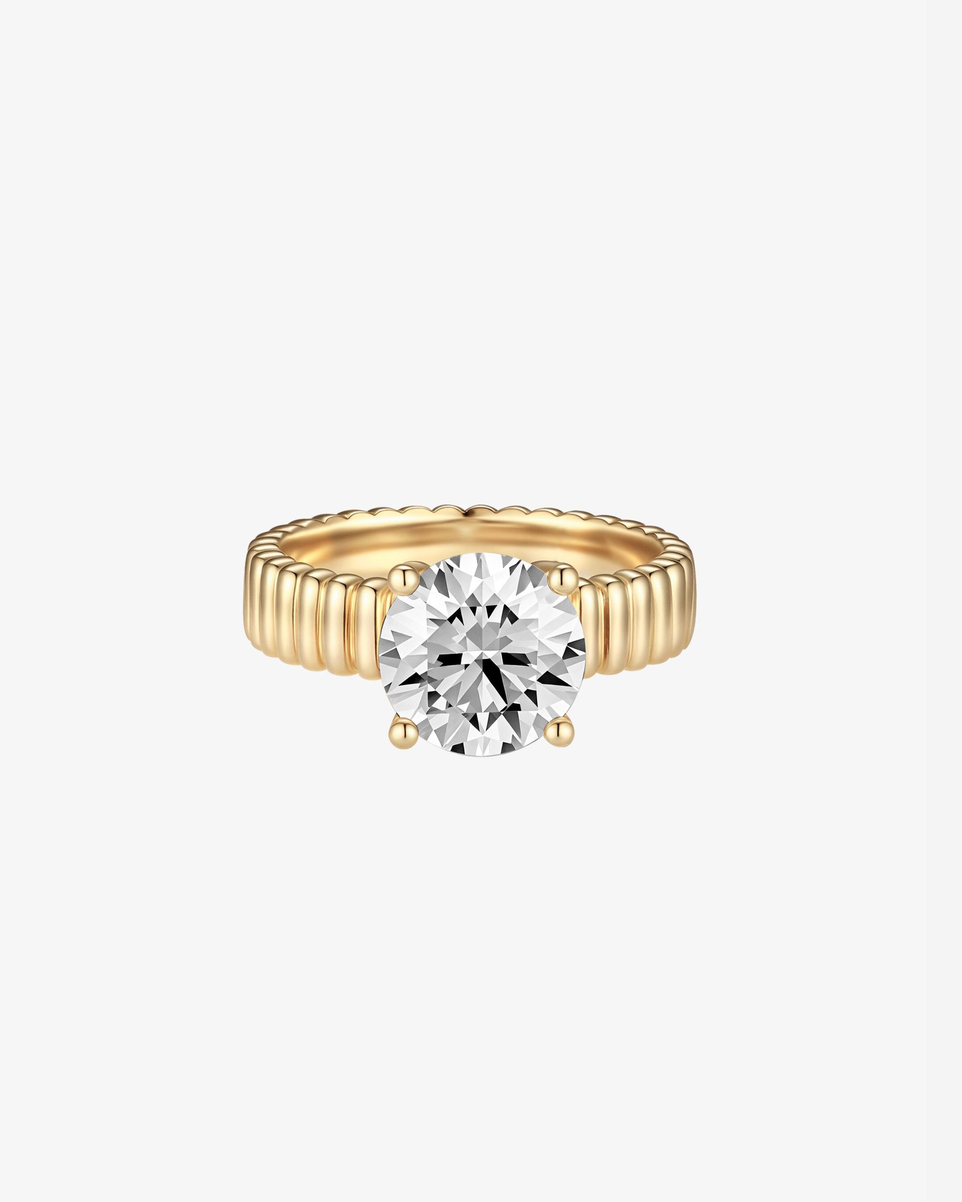 Ribbed Soliatire Diamond Ring