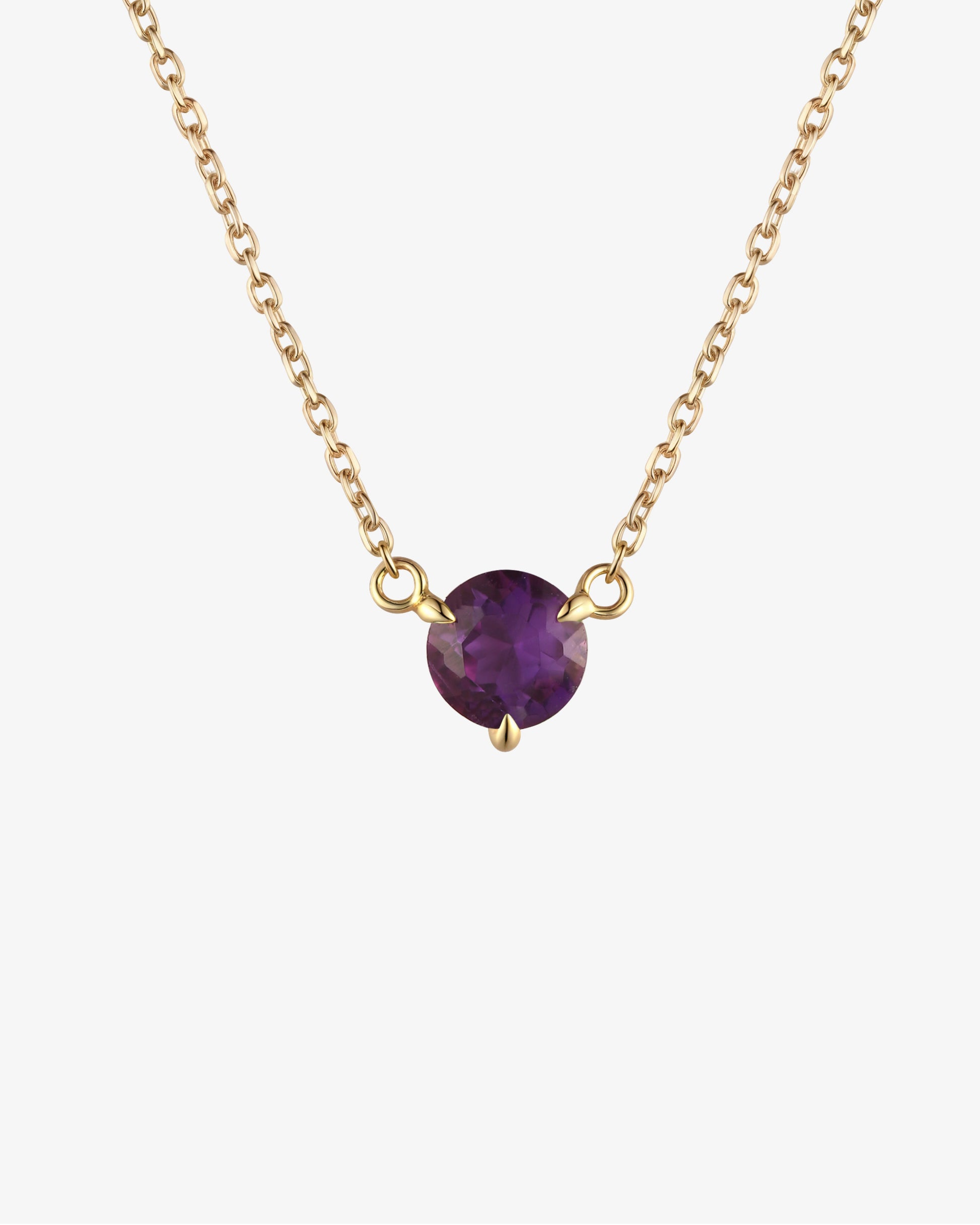 February Birthstone Amethyst Solitaire Necklace