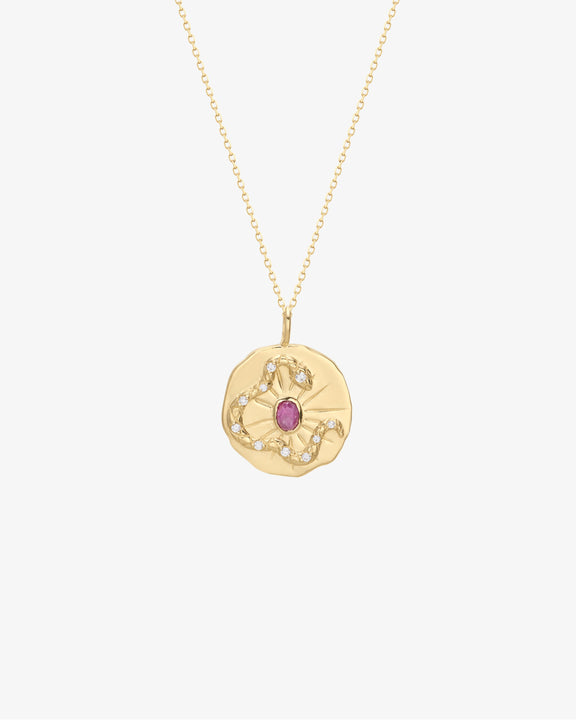 Sunburst Serpent Amulet Necklace