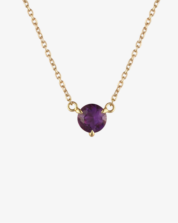 February Birthstone Amethyst Solitaire Necklace
