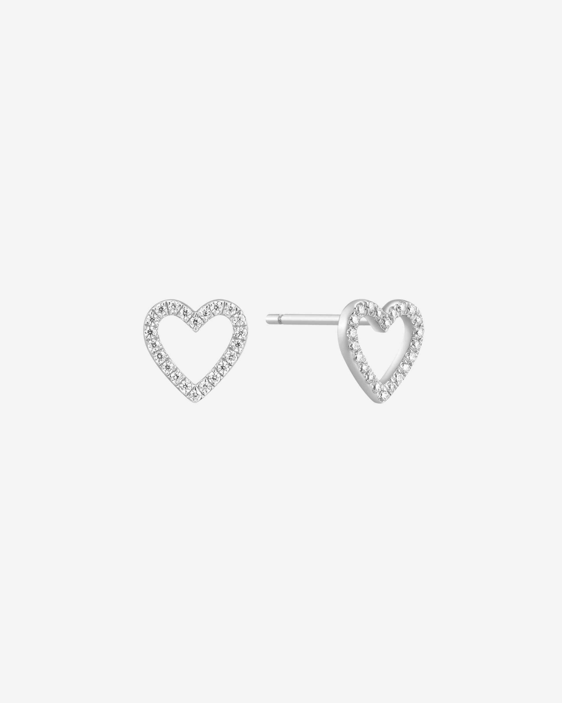 Twinkle Heart Diamond Stud Earring