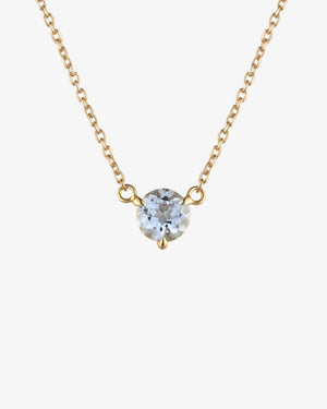 March Birthstone Aquamarine Solitaire Necklace
