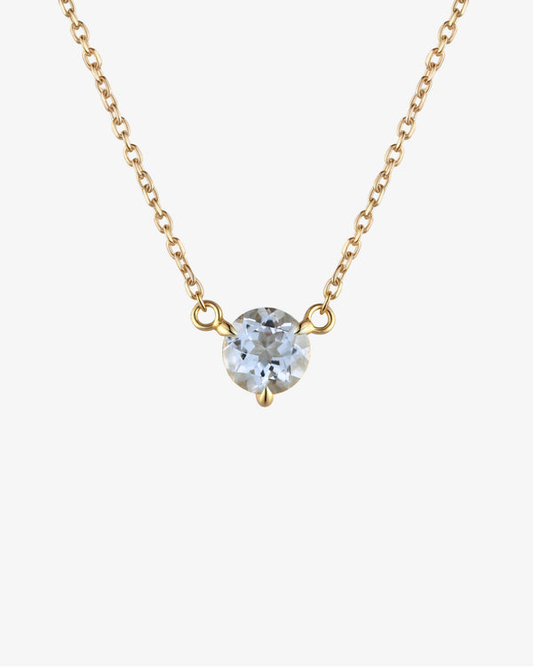 March Birthstone Aquamarine Solitaire Necklace