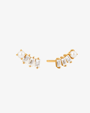 Celestine Climber Pearl Earring