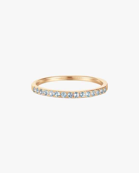 March Birthstone Aquamarine Eternity Ring