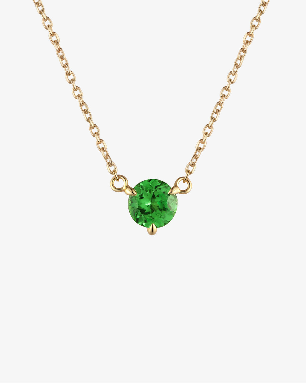 May Birthstone Tsavorite Solitaire Necklace