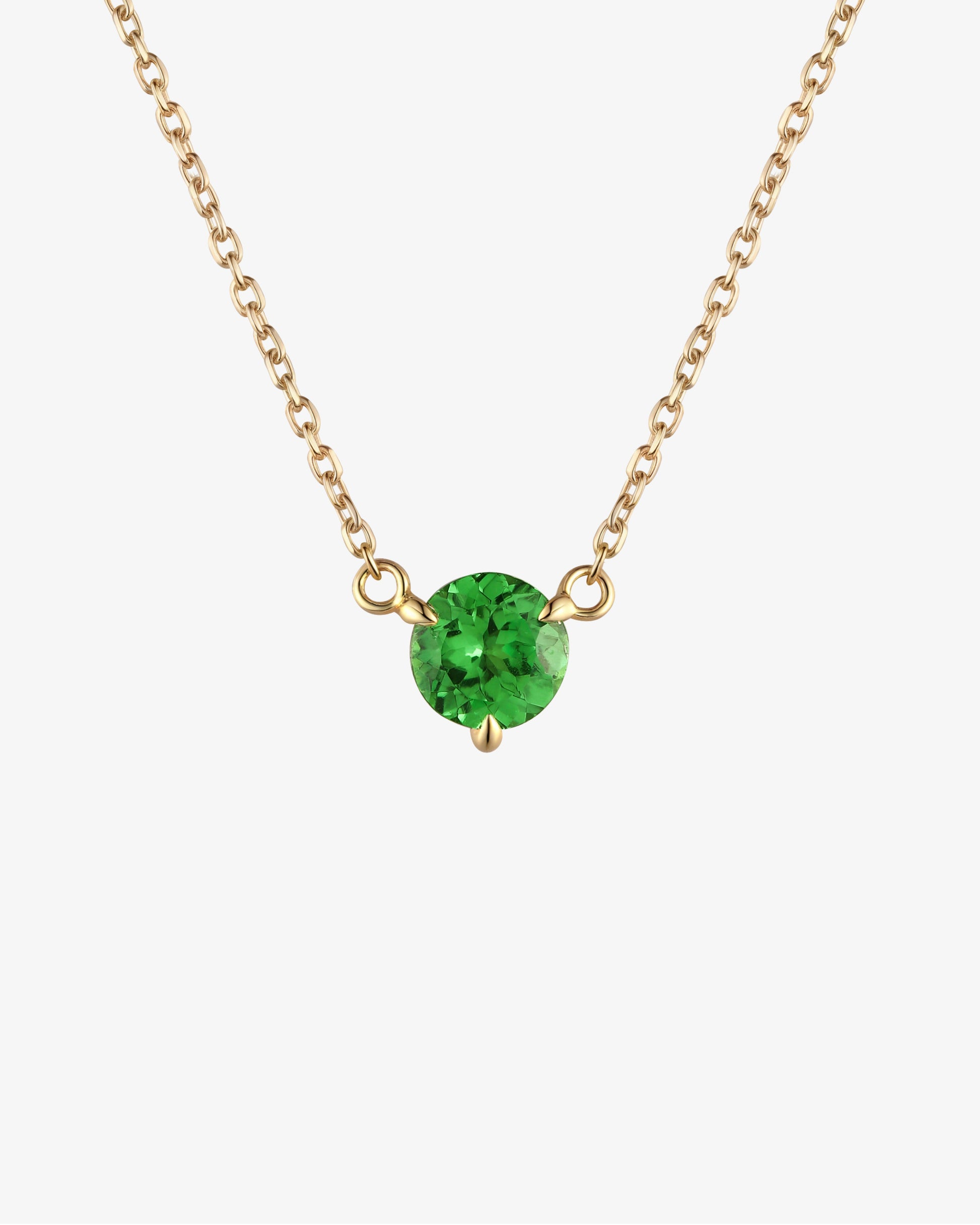 May Birthstone Tsavorite Solitaire Necklace