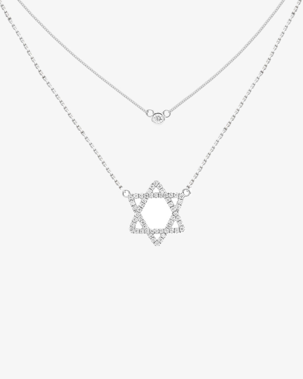 Luminous Star of David Layered Necklace