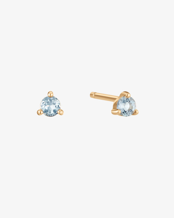 March Birthstone Aquamarine Stud Earring