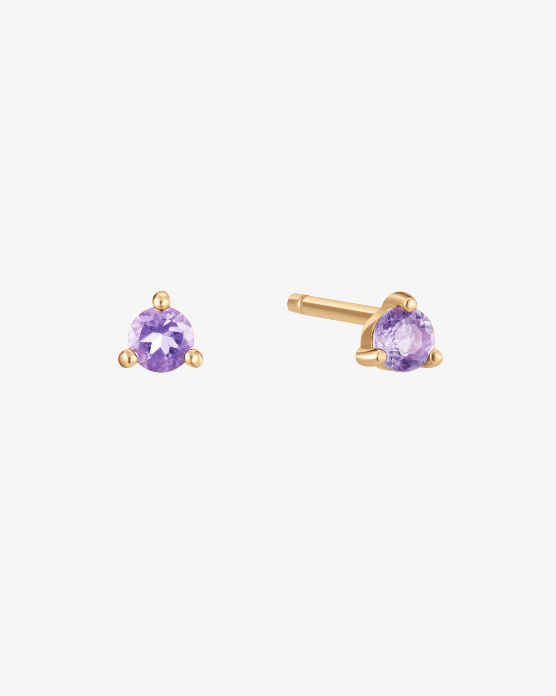 February Birthstone Amethyst Stud Earring