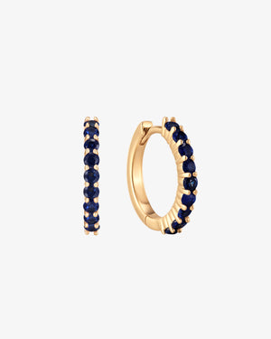 September Birthstone Sapphire Huggie Earring