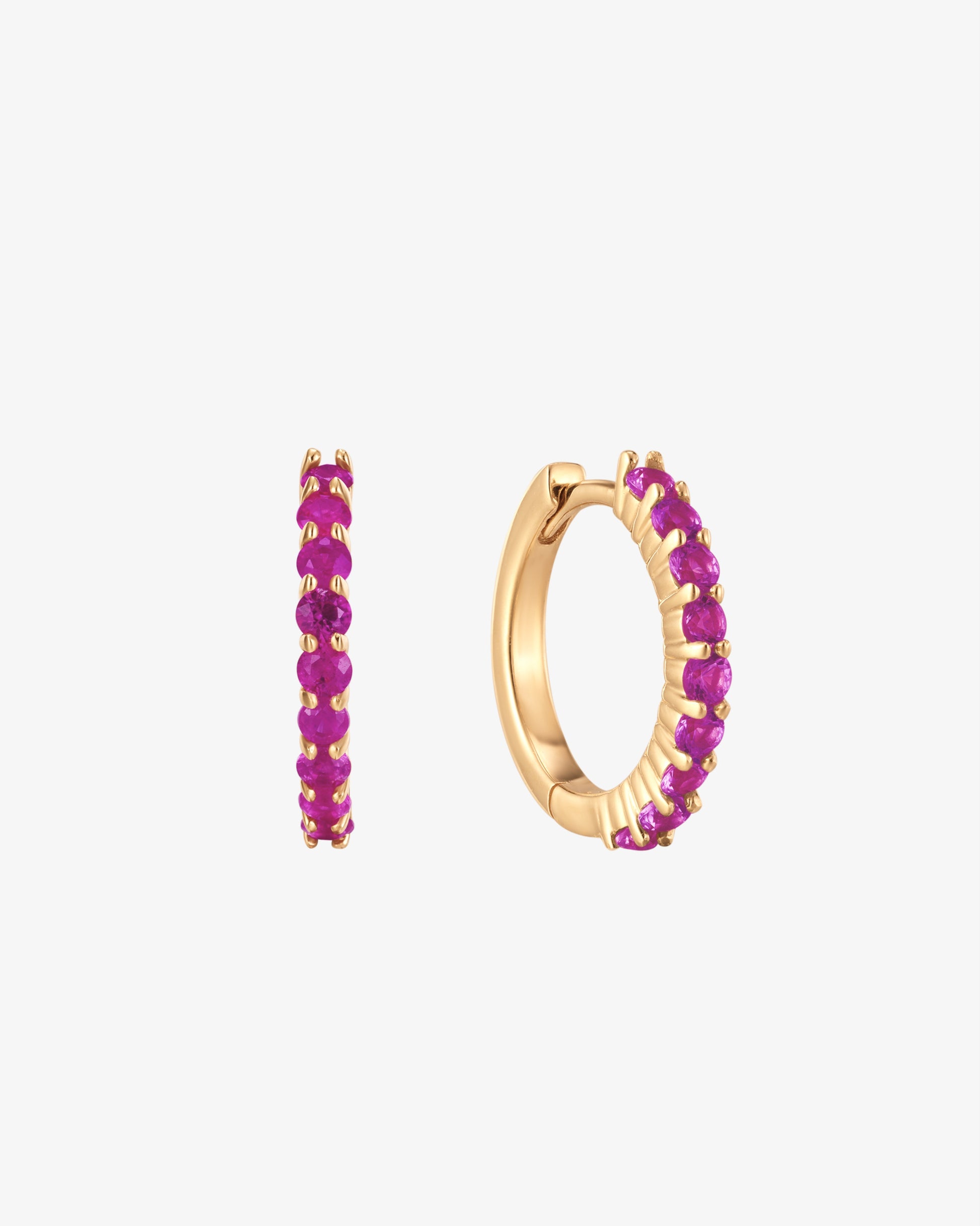 July Birthstone Ruby Huggie Earring