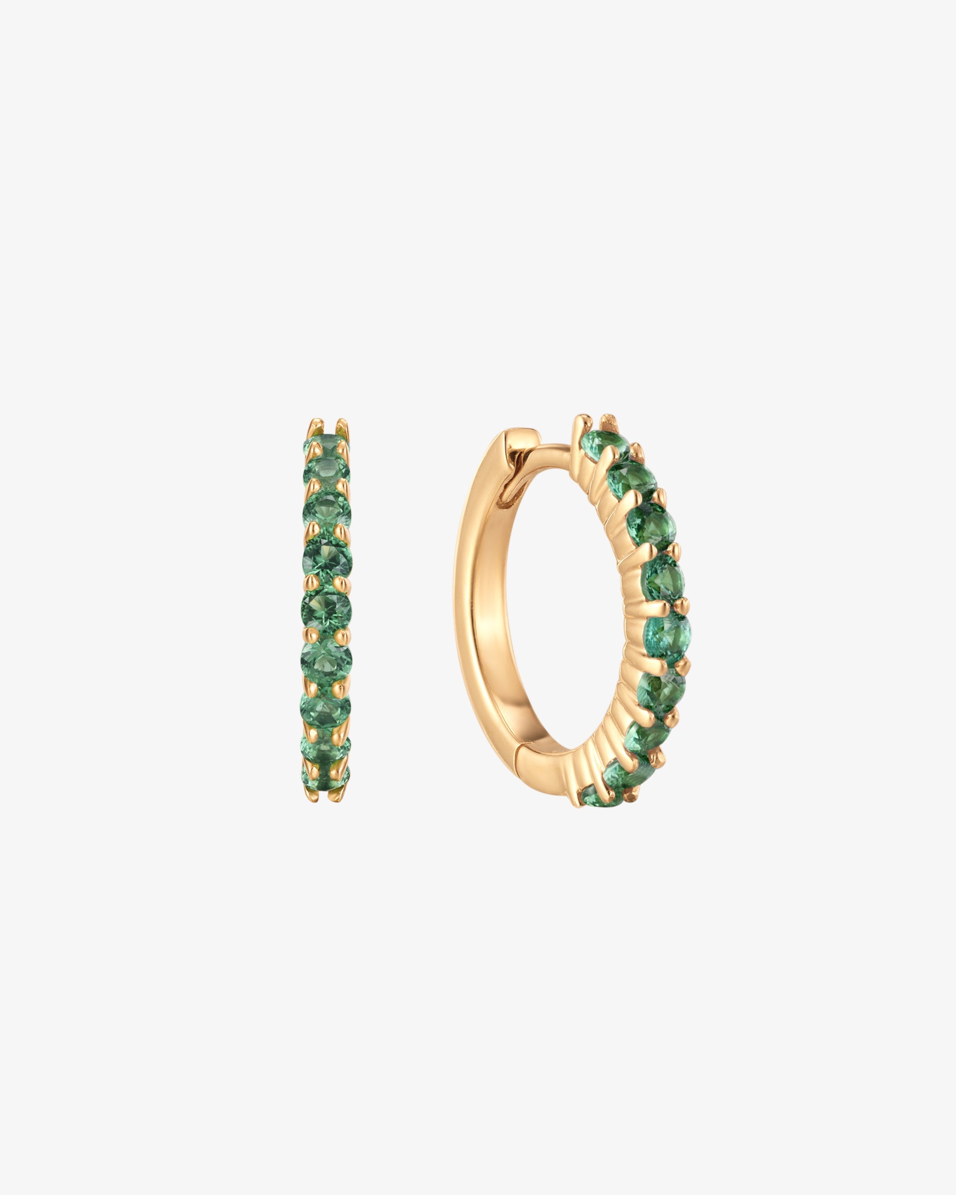 May Birthstone Tsavorite Huggie Earring