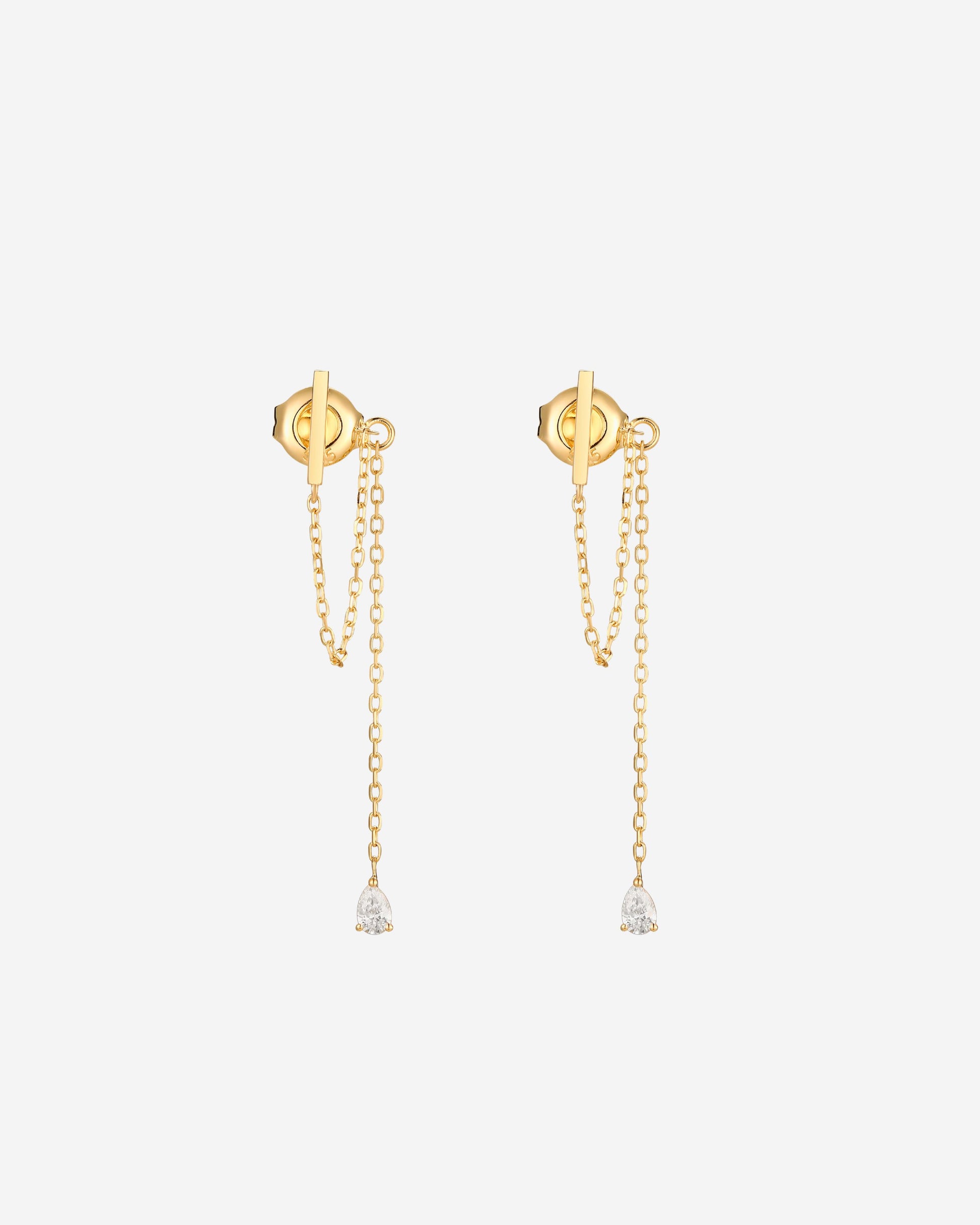 Diamond Chain Drop Earring