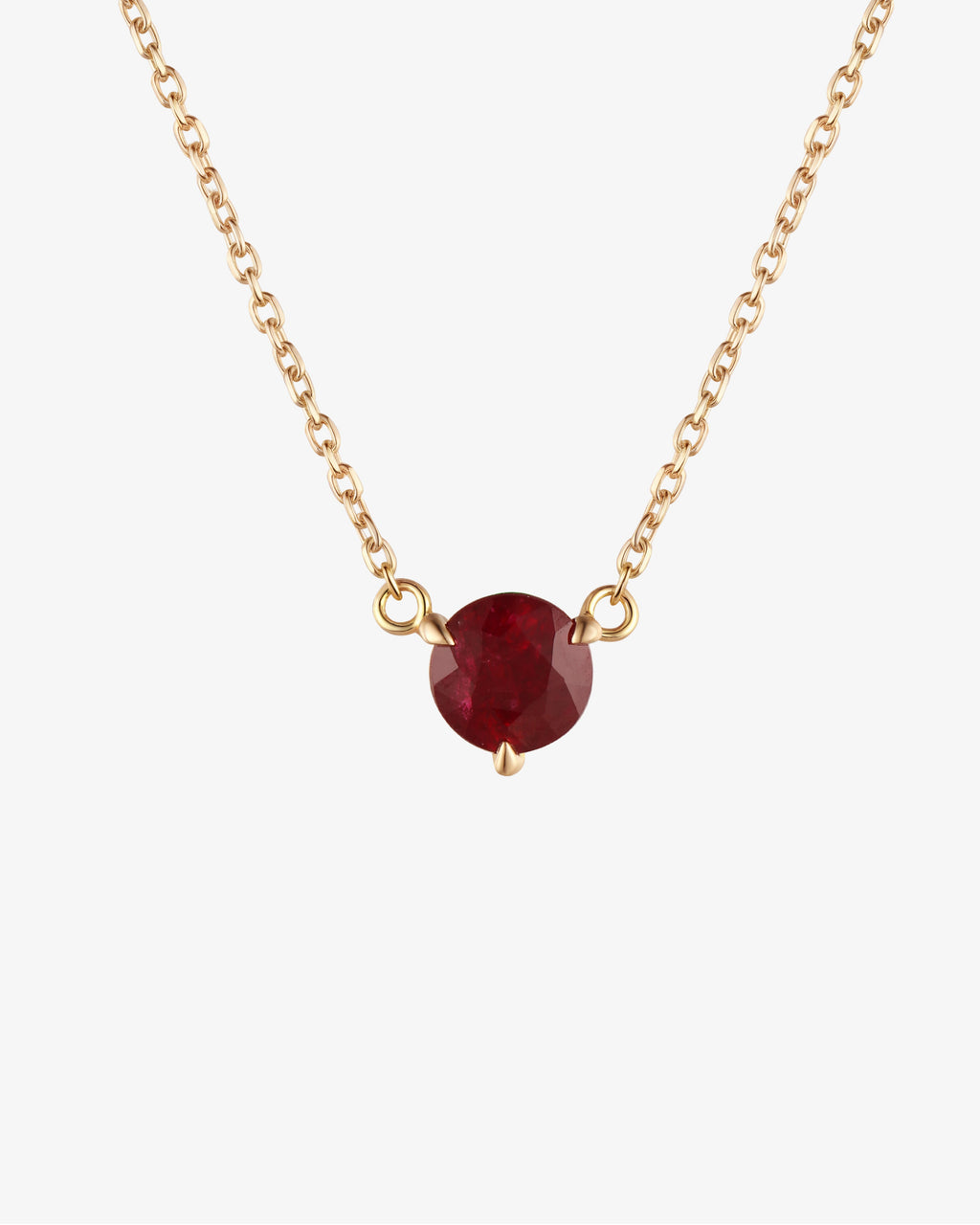 July Birthstone Ruby Solitaire Necklace