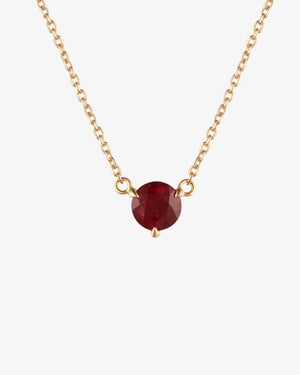 July Birthstone Ruby Solitaire Necklace