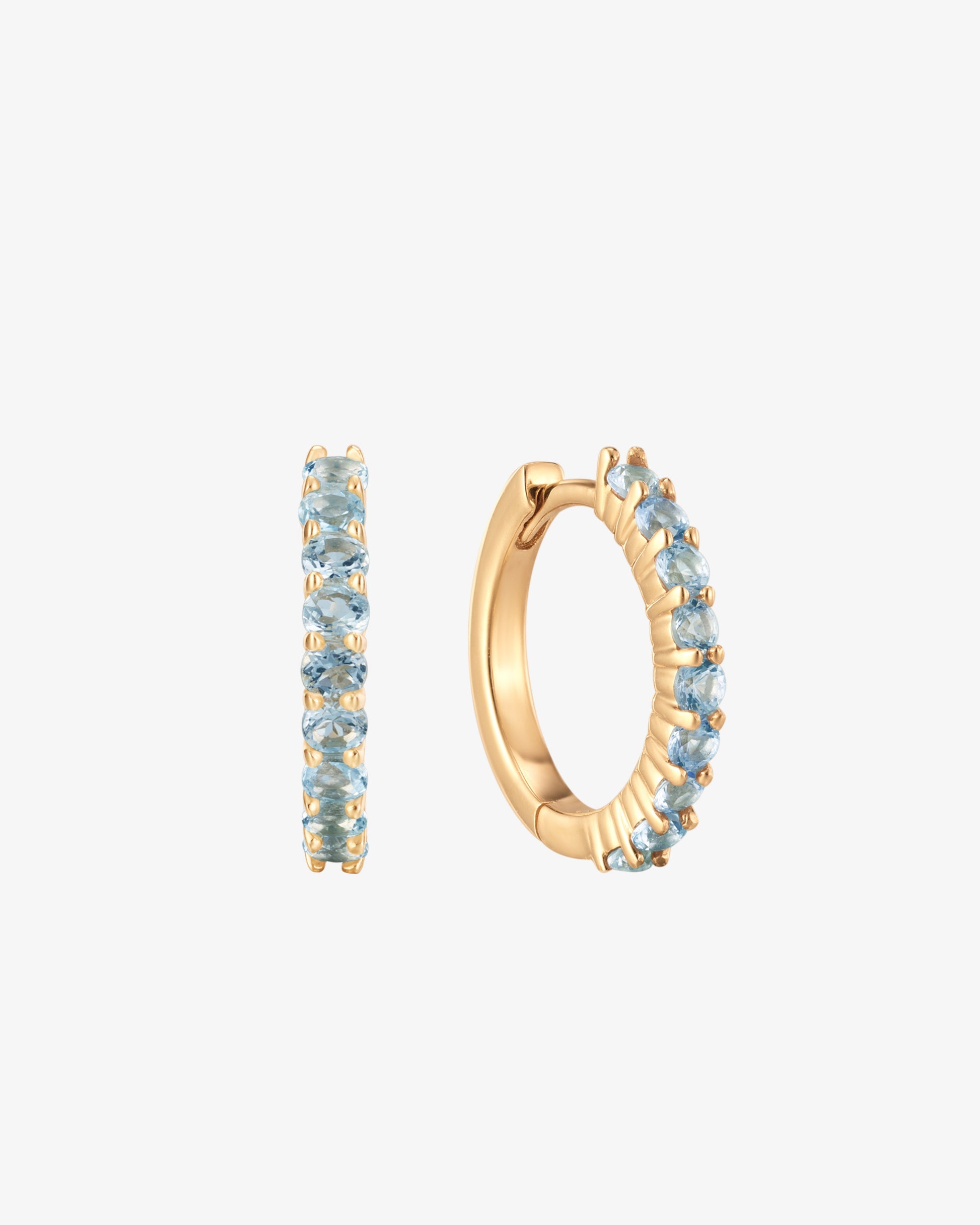 March Birthstone Aquamarine Huggie Earring