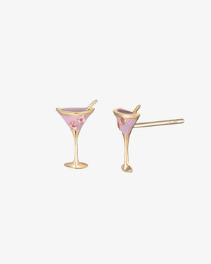 Enamel Martini Stud Earring