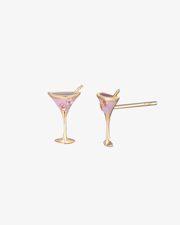 Enamel Martini Stud Earring