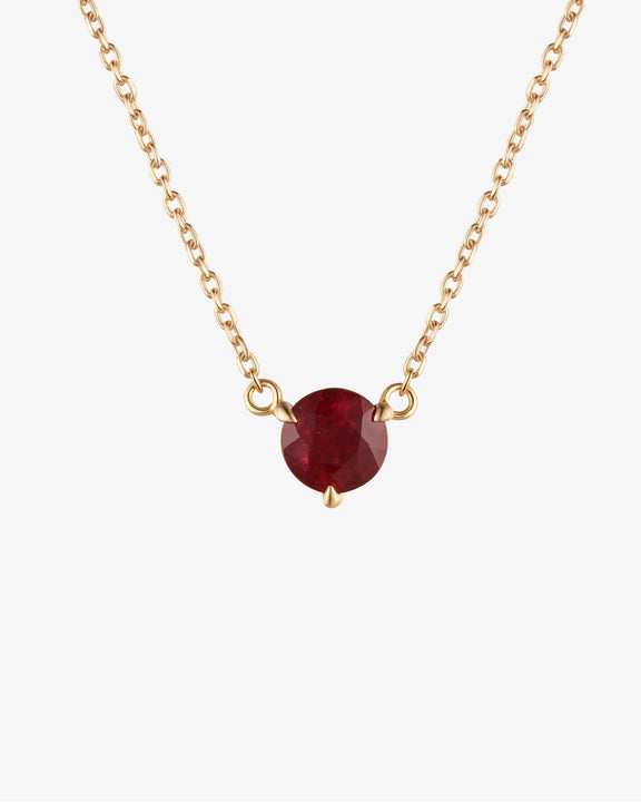July Birthstone Ruby Solitaire Necklace