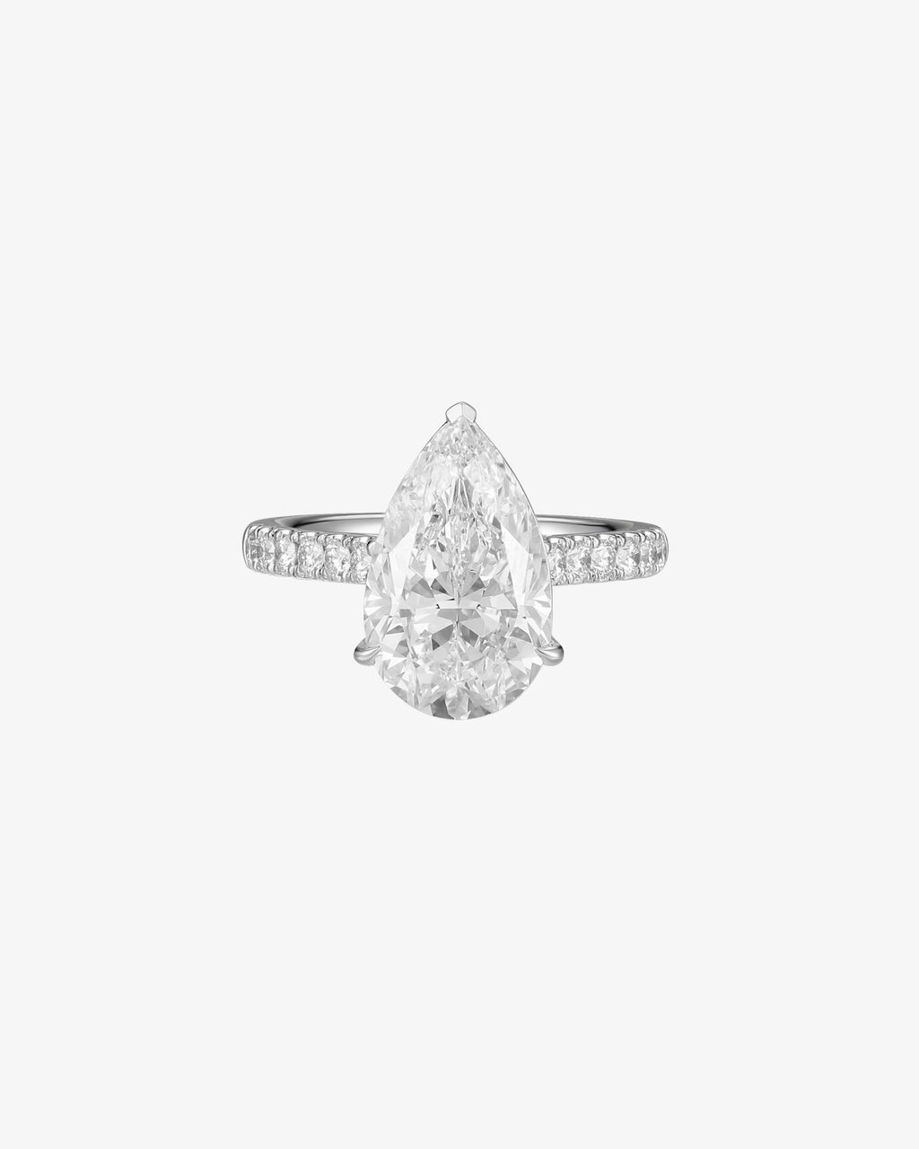 Aurelia Pear Pave Solitaire Ring