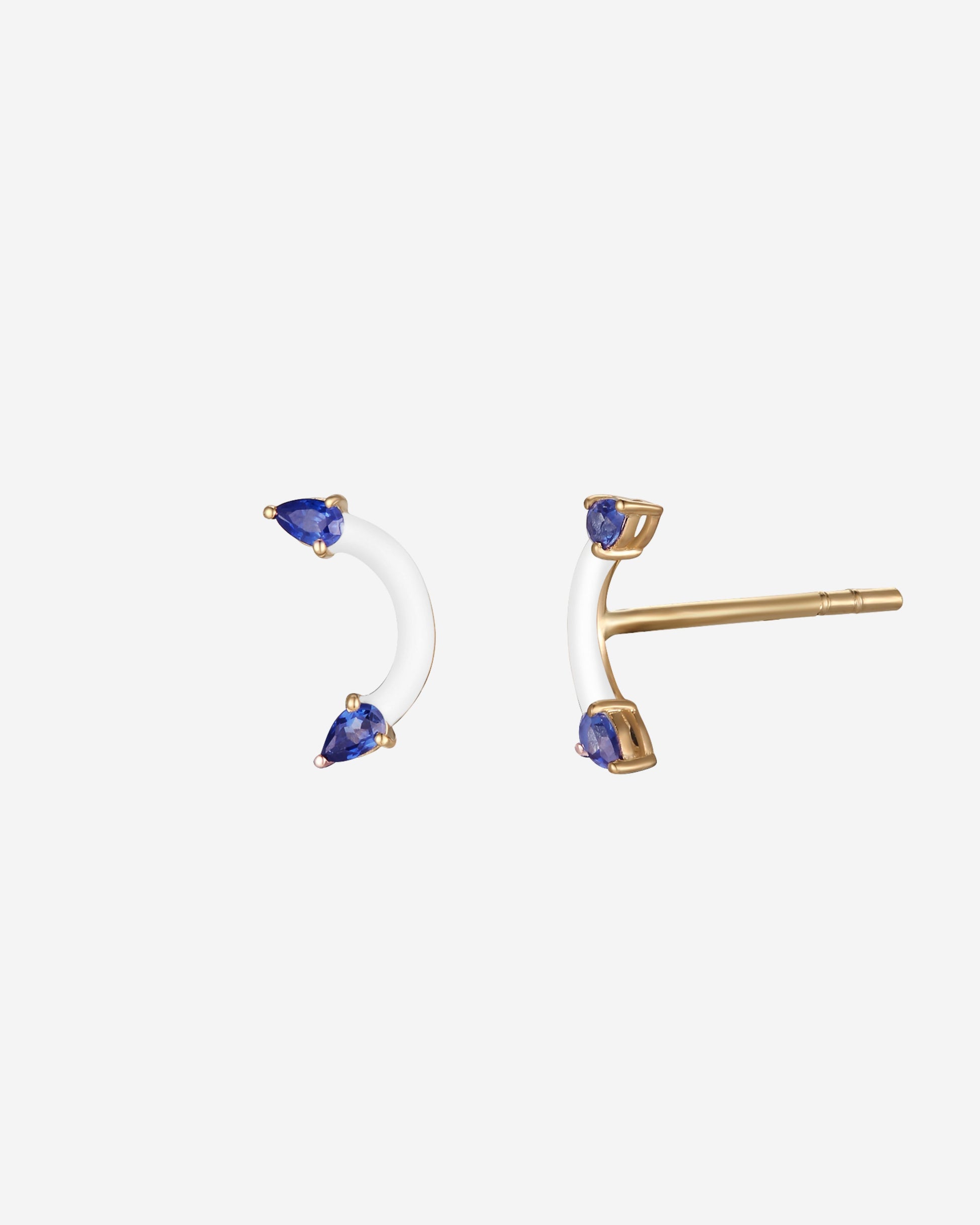 Curve Sapphire Stud Earring