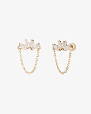 Lotusdrop Diamond Flatback Earring