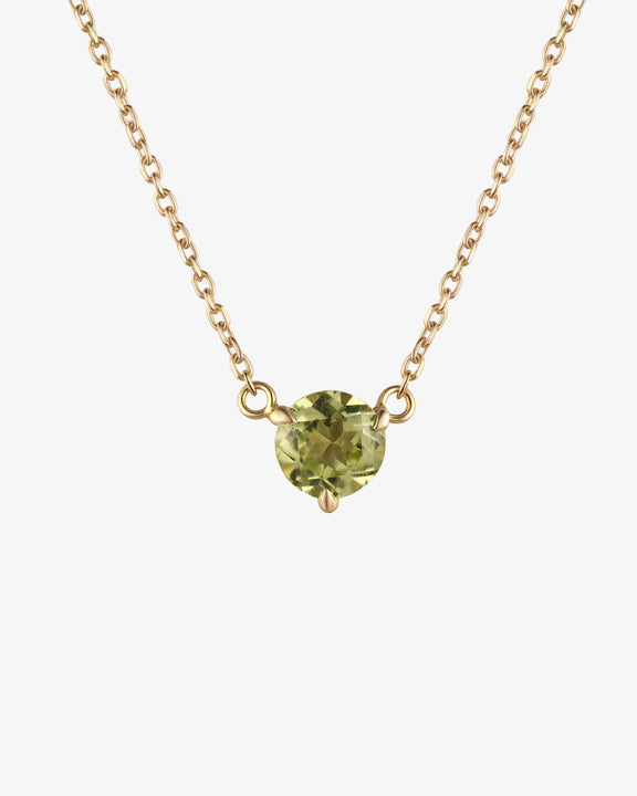 August Birthstone Peridot Solitaire Necklace