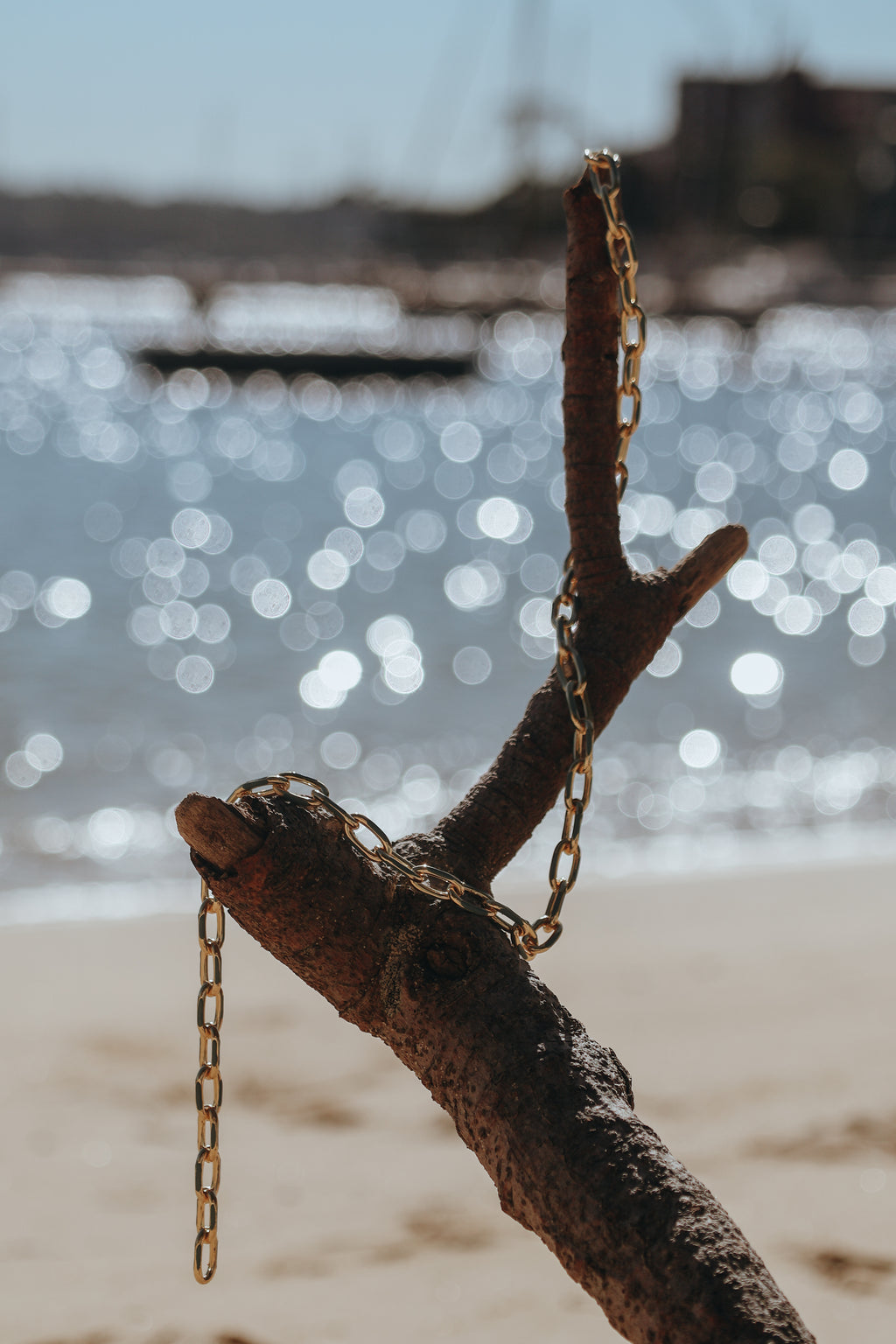 Azure Enamel Paperclip Chain Necklace