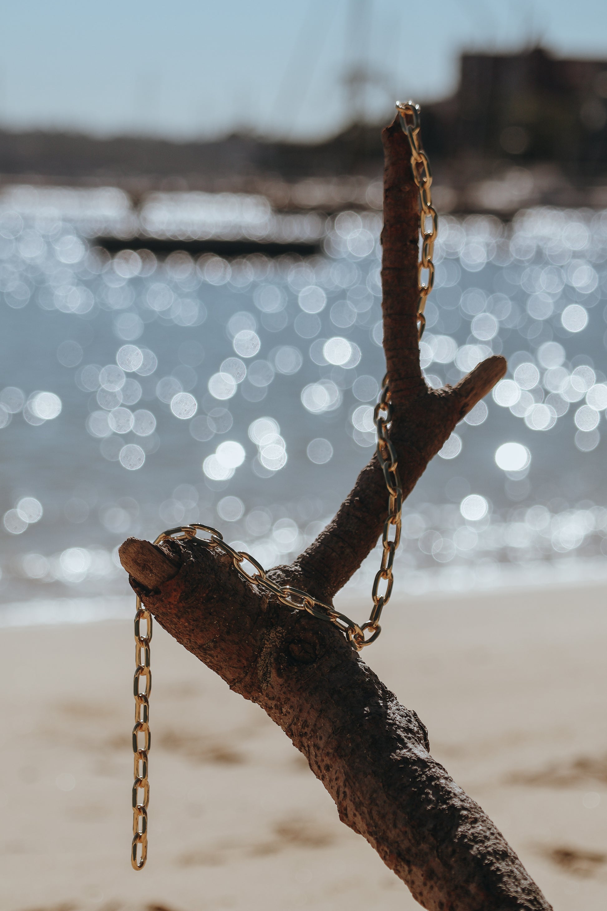 Azure Enamel Paperclip Chain Necklace
