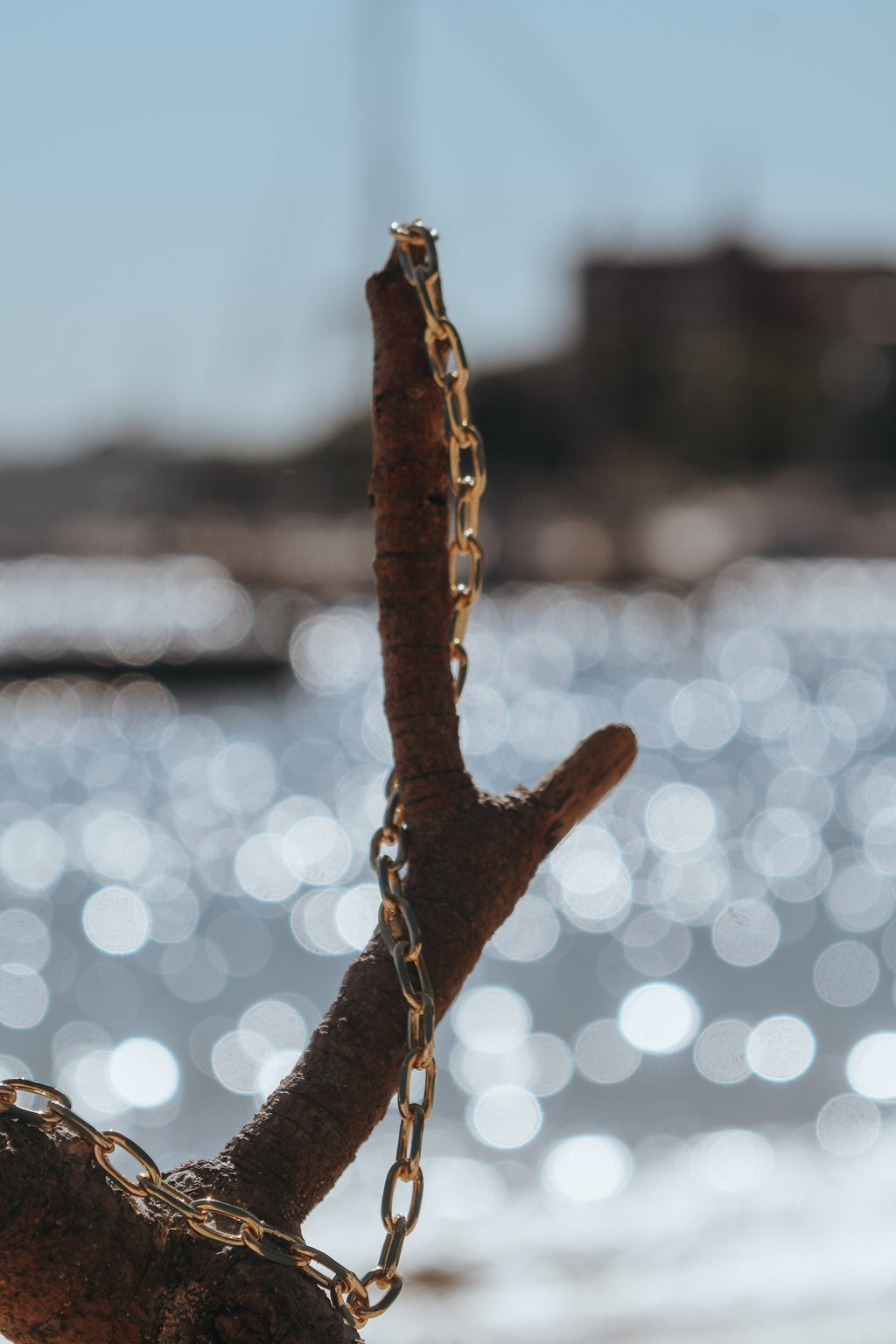 Azure Enamel Paperclip Chain Necklace