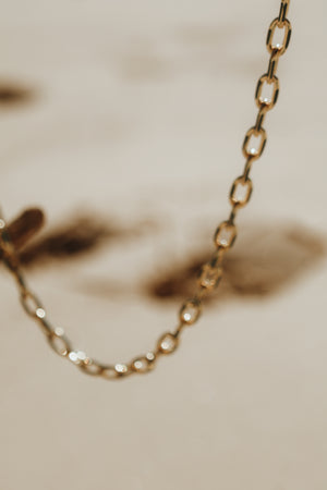 Azure Enamel Paperclip Chain Necklace