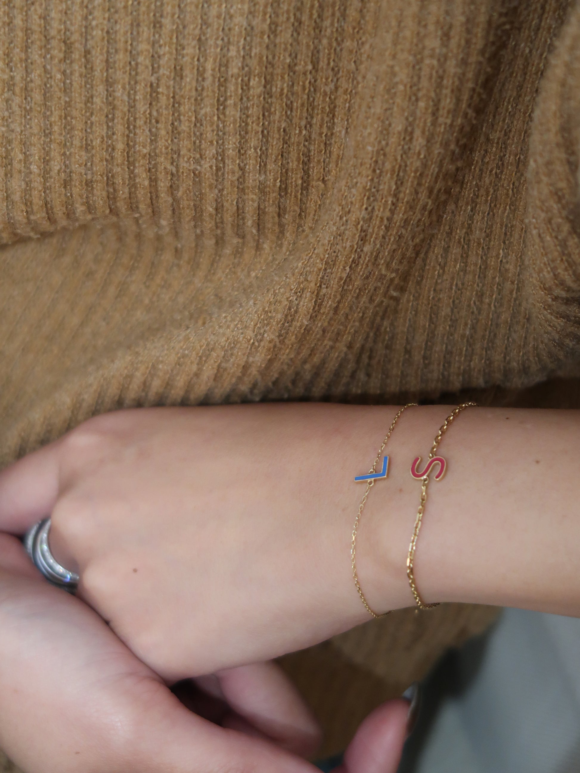 The Large Enamel Initial Bracelet