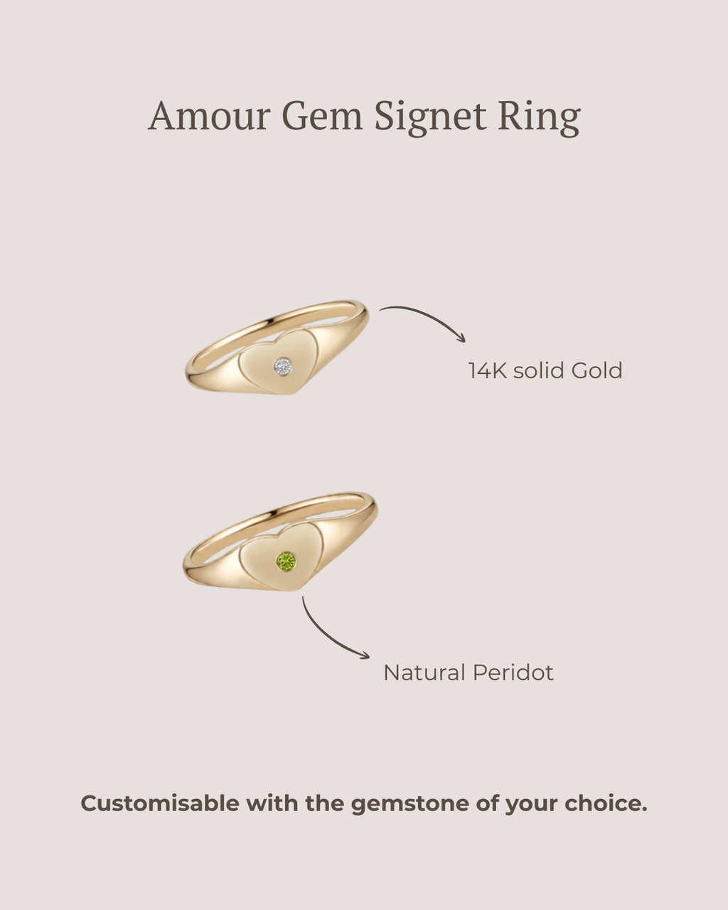 Amour Gem Signet Ring