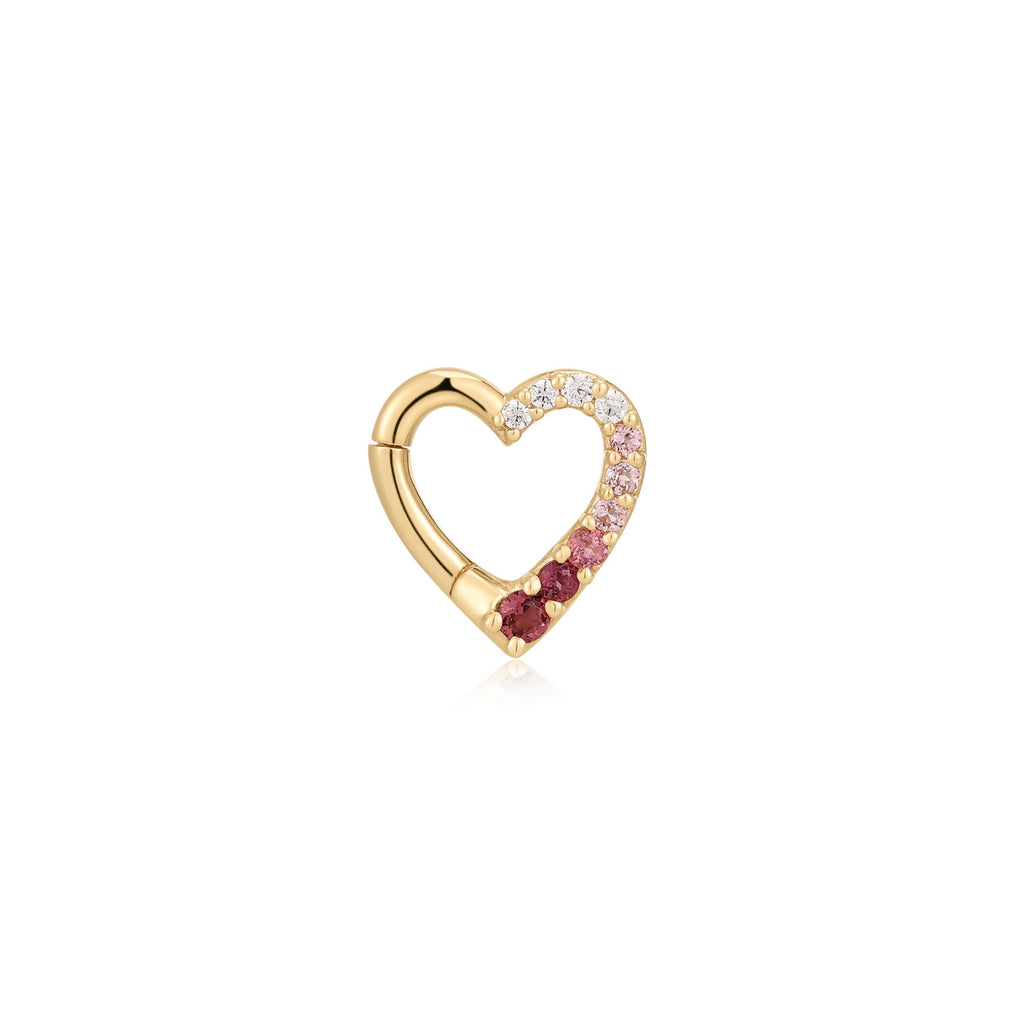 Gradient Heart Paperclip Chain Necklace
