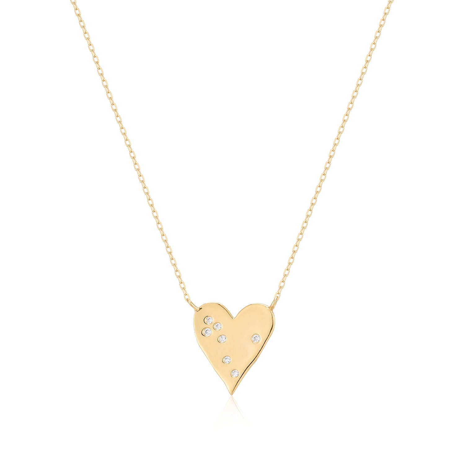 Classic Heart Necklace in Solid Gold