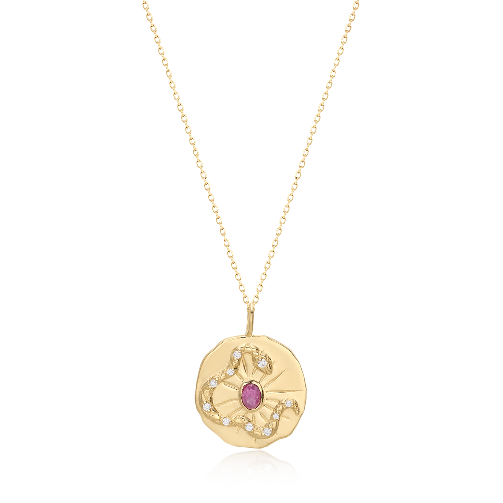 Sunburst Serpent Amulet Necklace