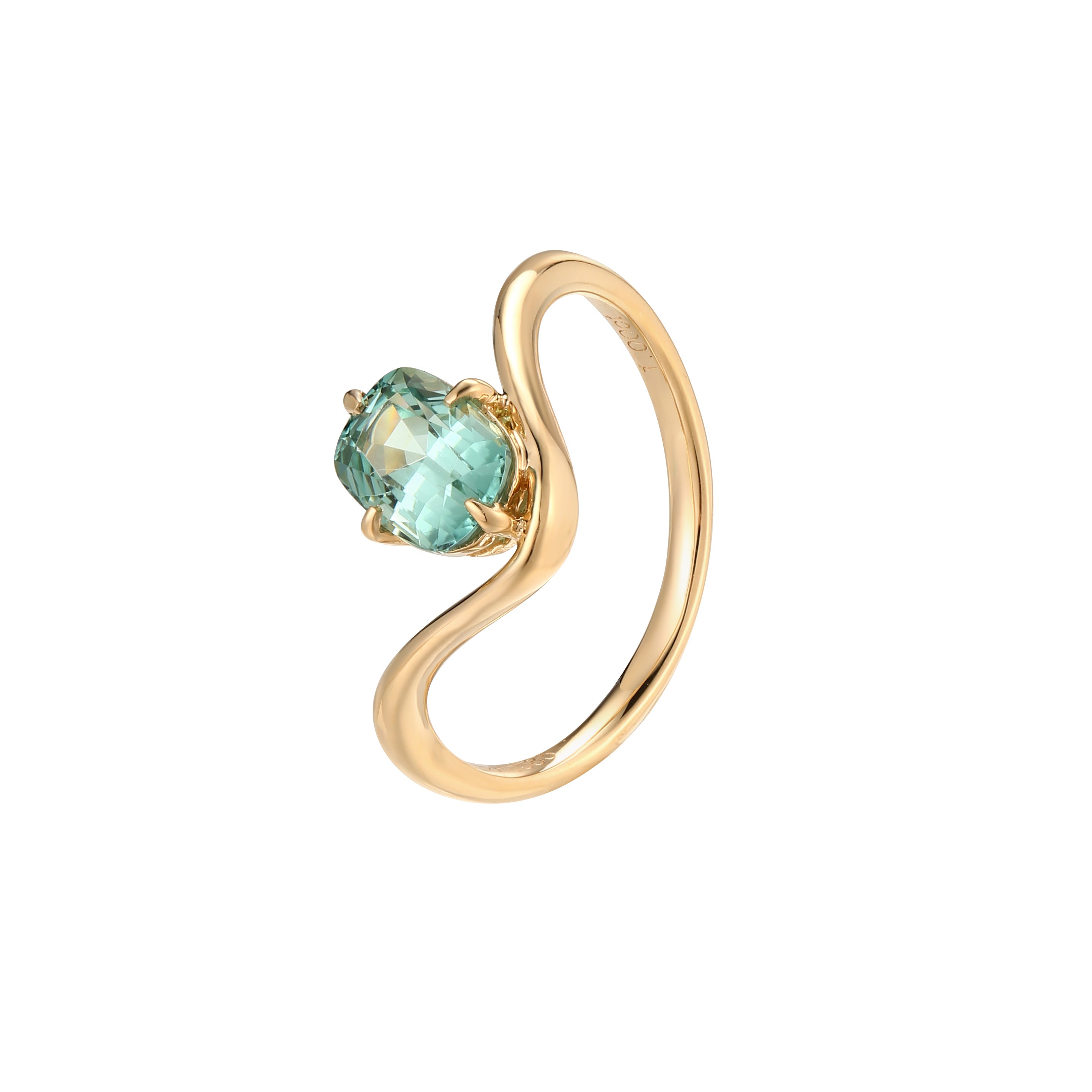 Crescent Curve Ring in Solid Gold