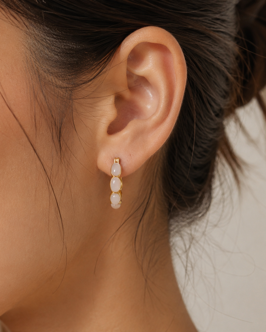 Aurora Jade Hoop Earrings
