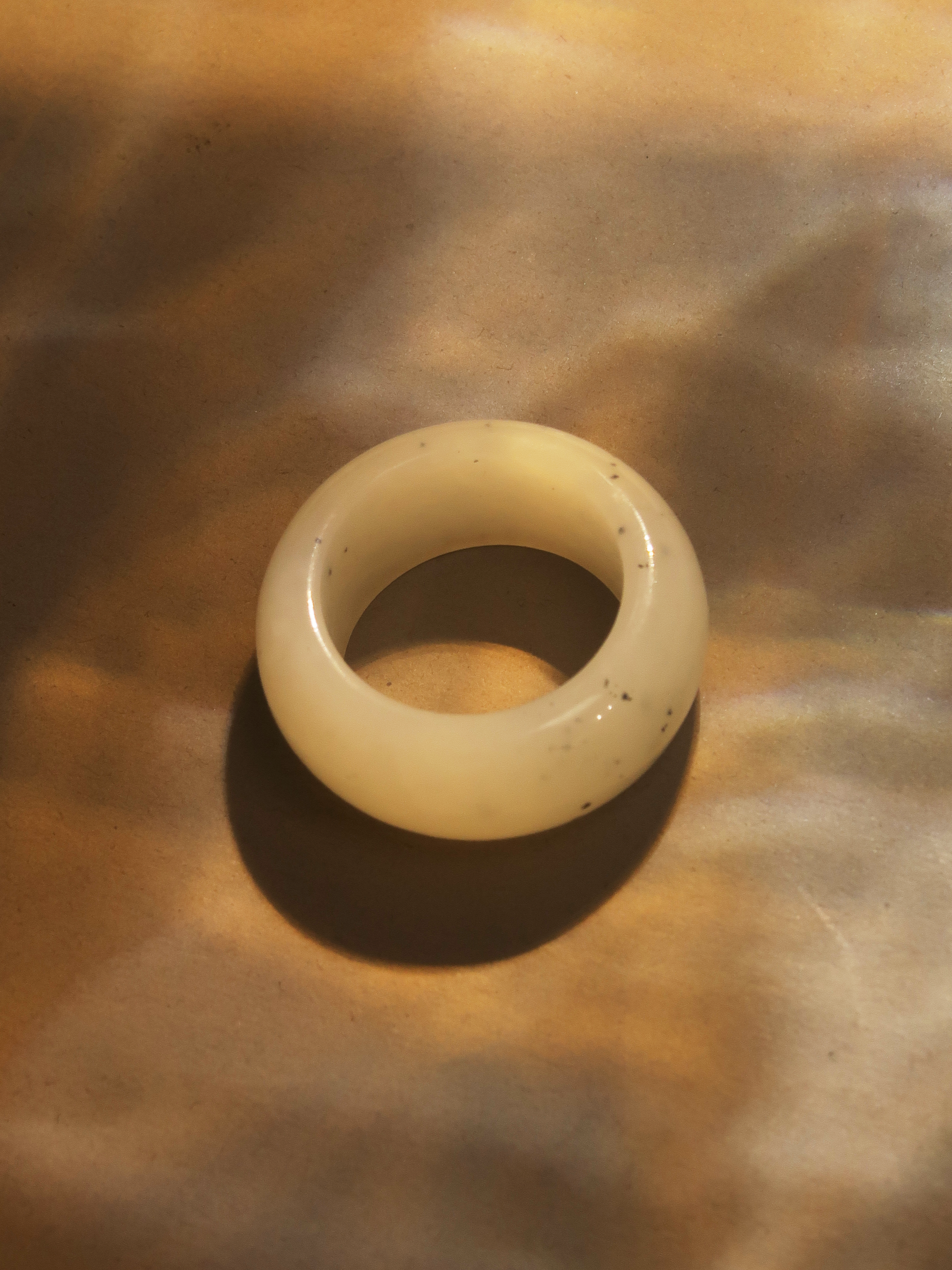Cream Jade Ring