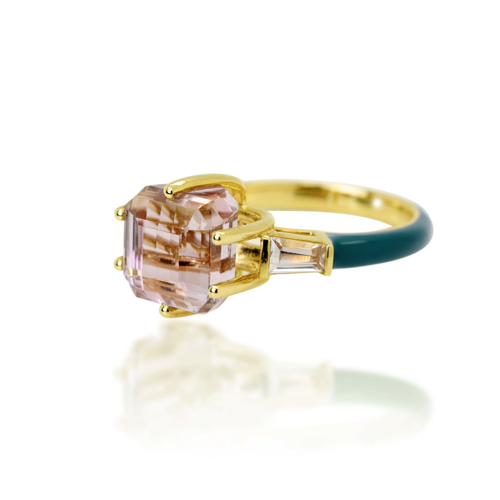 Aqua Enamel Ring
