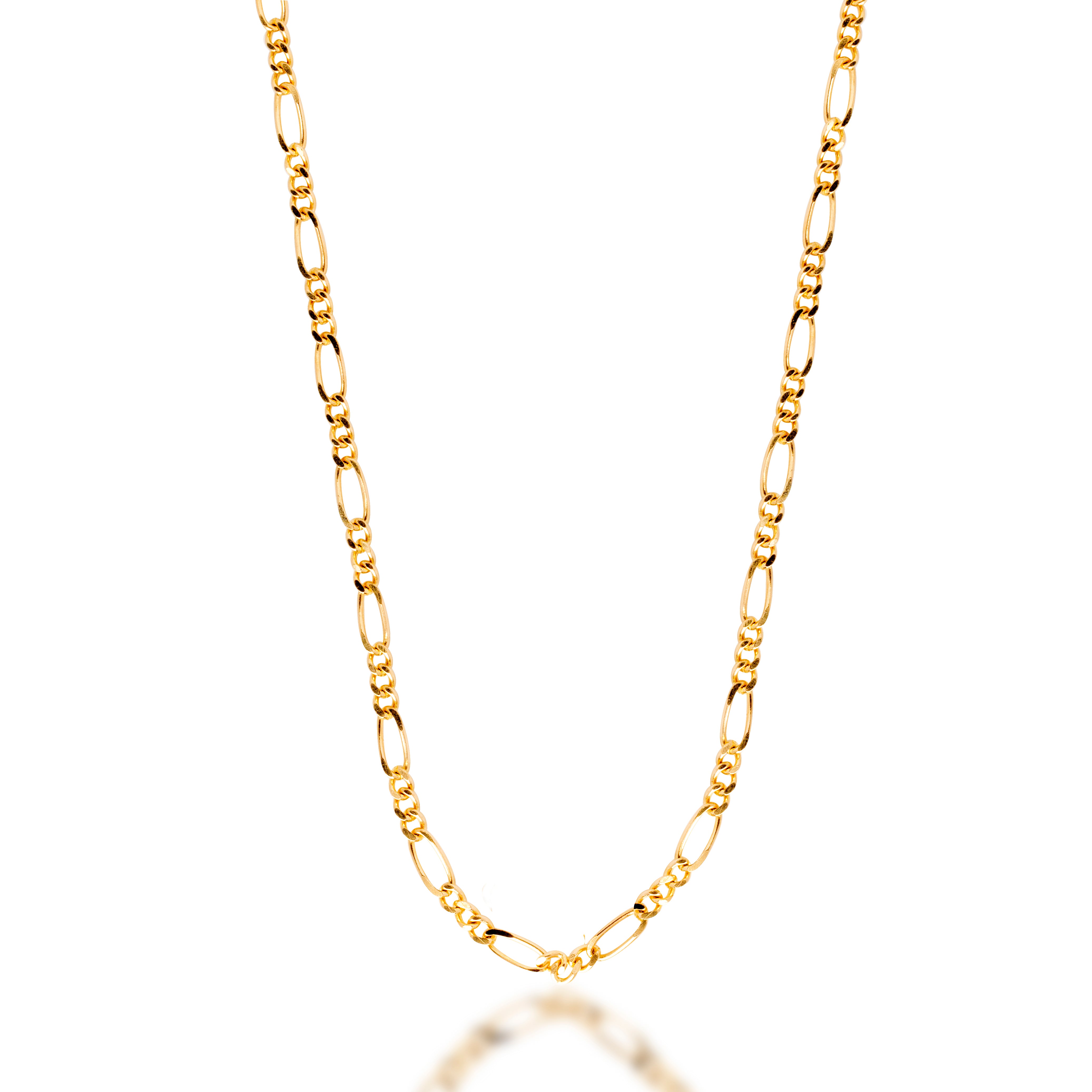 Figaro Chain Necklace in Solid Gold