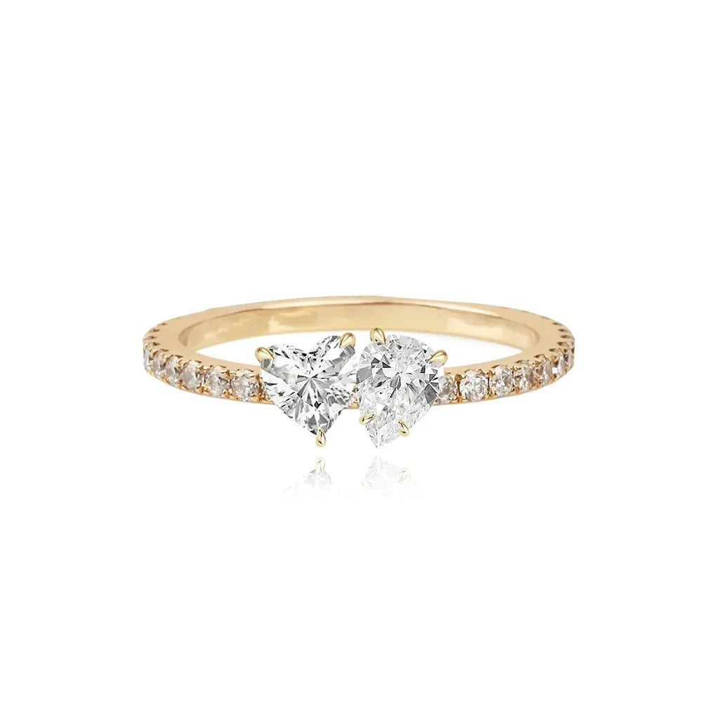 Lyra Twin Heart Ring