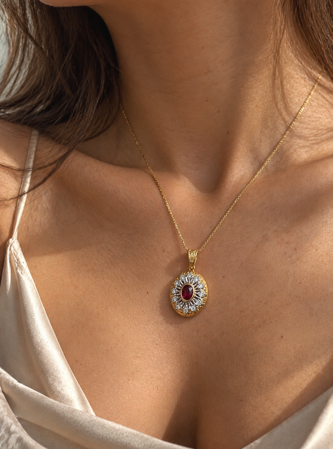 Rosace Ruby Pendant