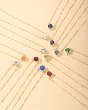 April Birthstone Diamond Solitaire Necklace